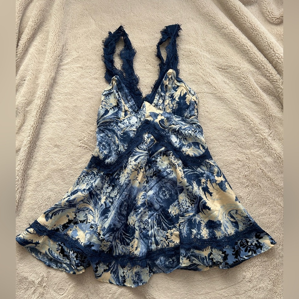 Urban Outfitters Blue and Cream Mini Dress